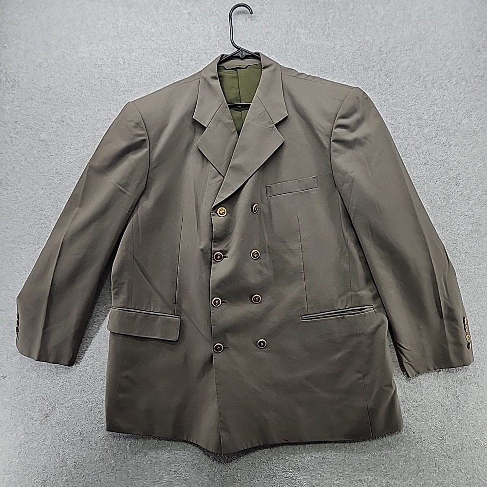 Versace Size 40 Mens Over Coat green Interior Gray Green Exterior Button Down